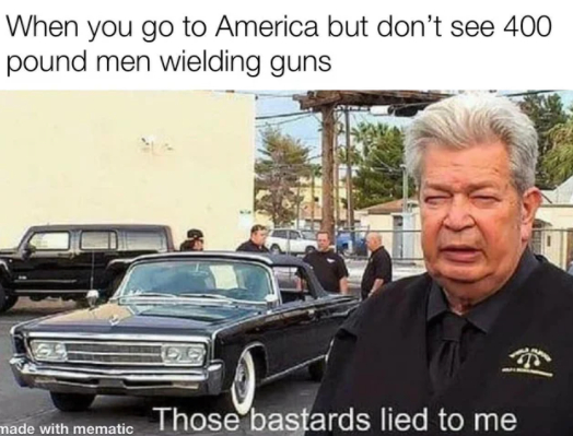 pawn stars meme old man - When you go to America but don't see 400 pound men wielding guns Those bastards lied to me made with mematic