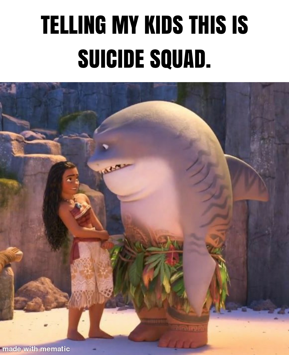 moana maui shark - Telling My Kids This Is Suicide Squad. made with mematic