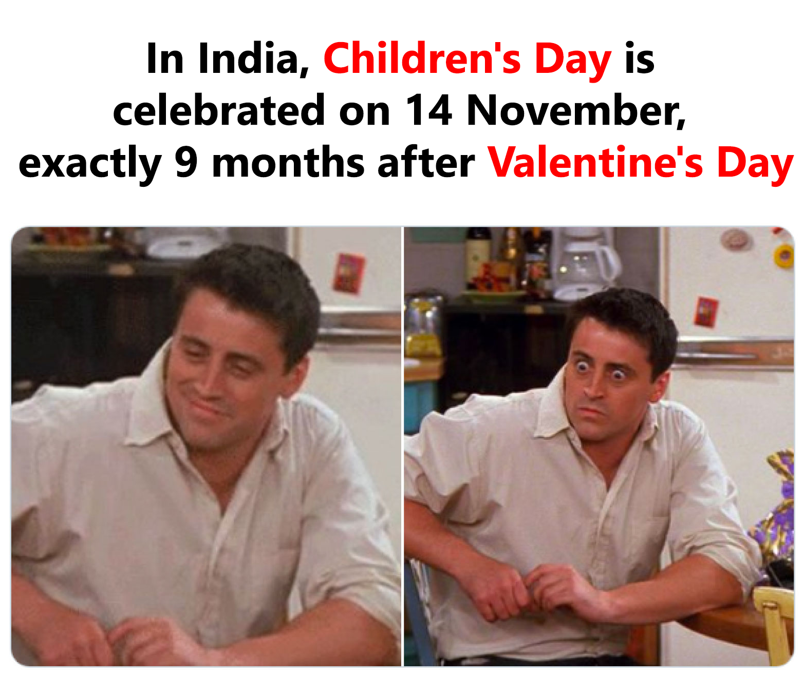 wandavision theory meme - In India, Children's Day is celebrated on 14 November, exactly 9 months after Valentine's Day