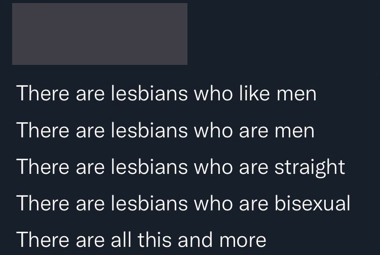 angle - There are lesbians who men There are lesbians who are men There are lesbians who are straight There are lesbians who are bisexual There are all this and more