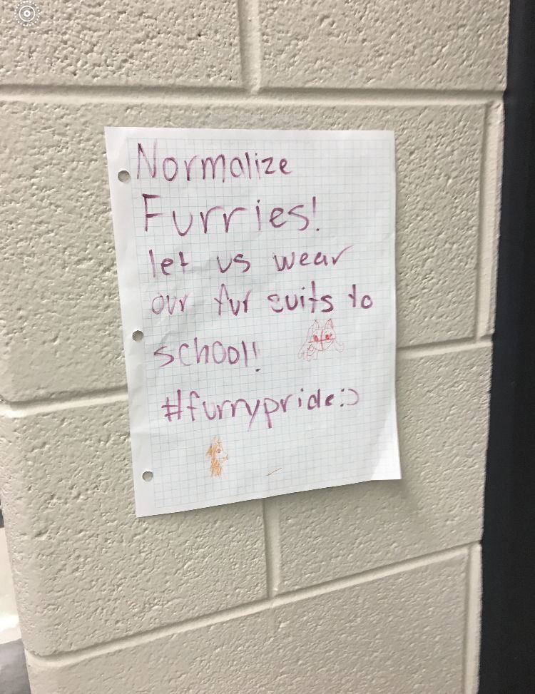 wall - Normalize Furries! let us wear our fur suits to school! ?