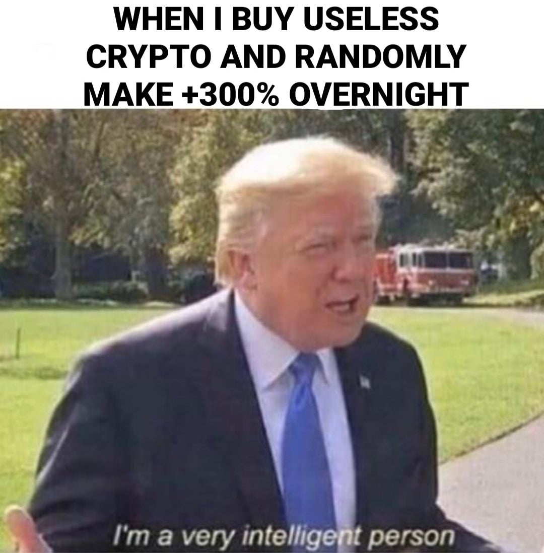 two plus two is four minus one that's three quick maths - When I Buy Useless Crypto And Randomly Make 300% Overnight I'm a very intelligent person