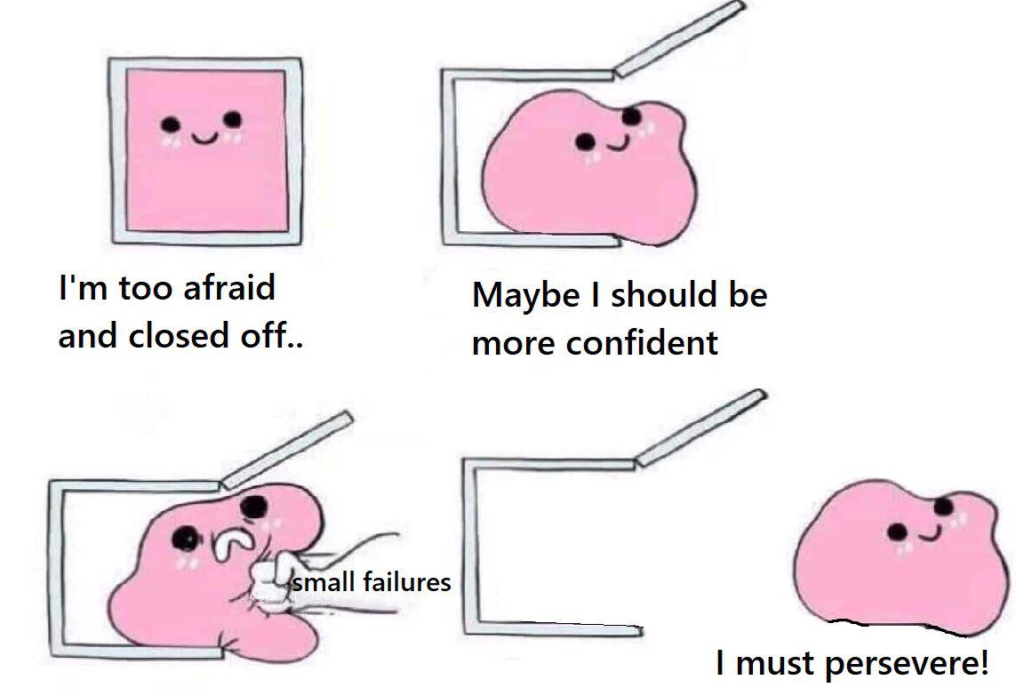online friends memes - I'm too afraid and closed off.. Maybe I should be more confident Asmall failures I must persevere!