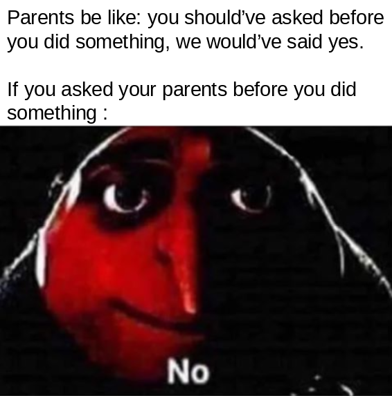 dank memes - funny memes - snow speaks finnish - Parents be you should've asked before you did something, we would've said yes. If you asked your parents before you did something No