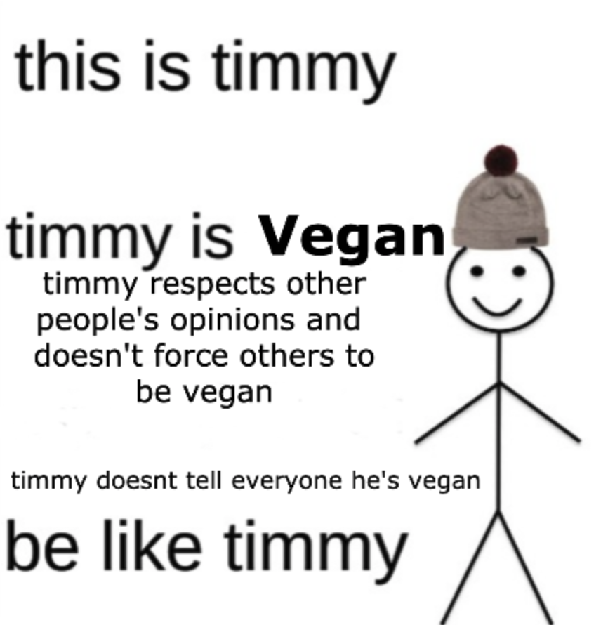 dank memes - funny memes - cute love quotes and sayings - this is timmy timmy is Vegan timmy respects other people's opinions and doesn't force others to be vegan timmy doesnt tell everyone he's vegan be timmy