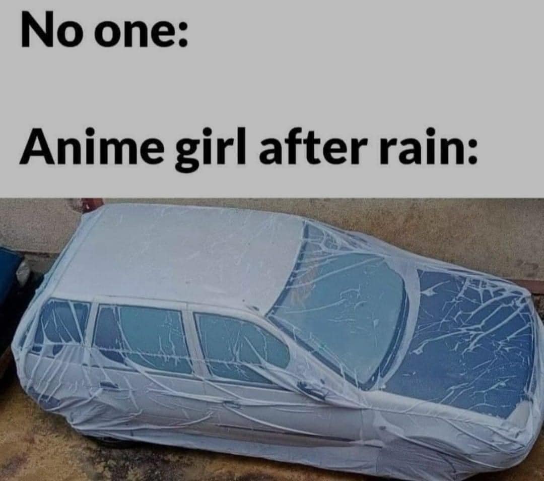 dank memes - funny memes - anime girl rain meme - No one Anime girl after rain
