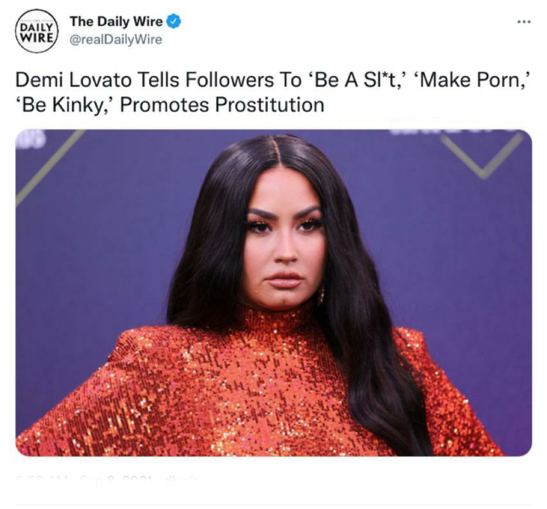 cringe pics - wtf pics - demi lovato - The Daily Wire Daily Wire Wire Demi Lovato Tells ers To Be A Sit,' 'Make Porn,' "Be Kinky,' Promotes Prostitution