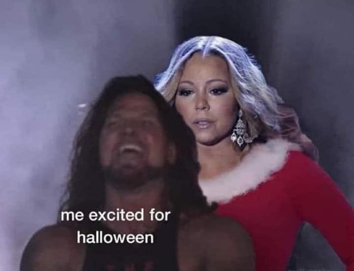 mariah carey christmas meme - me excited for halloween