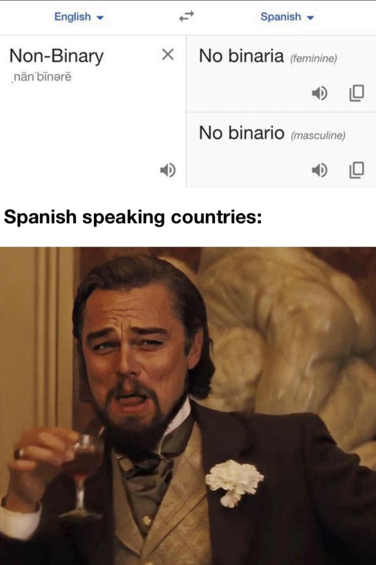 dwarf breathes so loud - English Spanish No binaria feminine NonBinary nn bner No binario masculine Spanish speaking countries