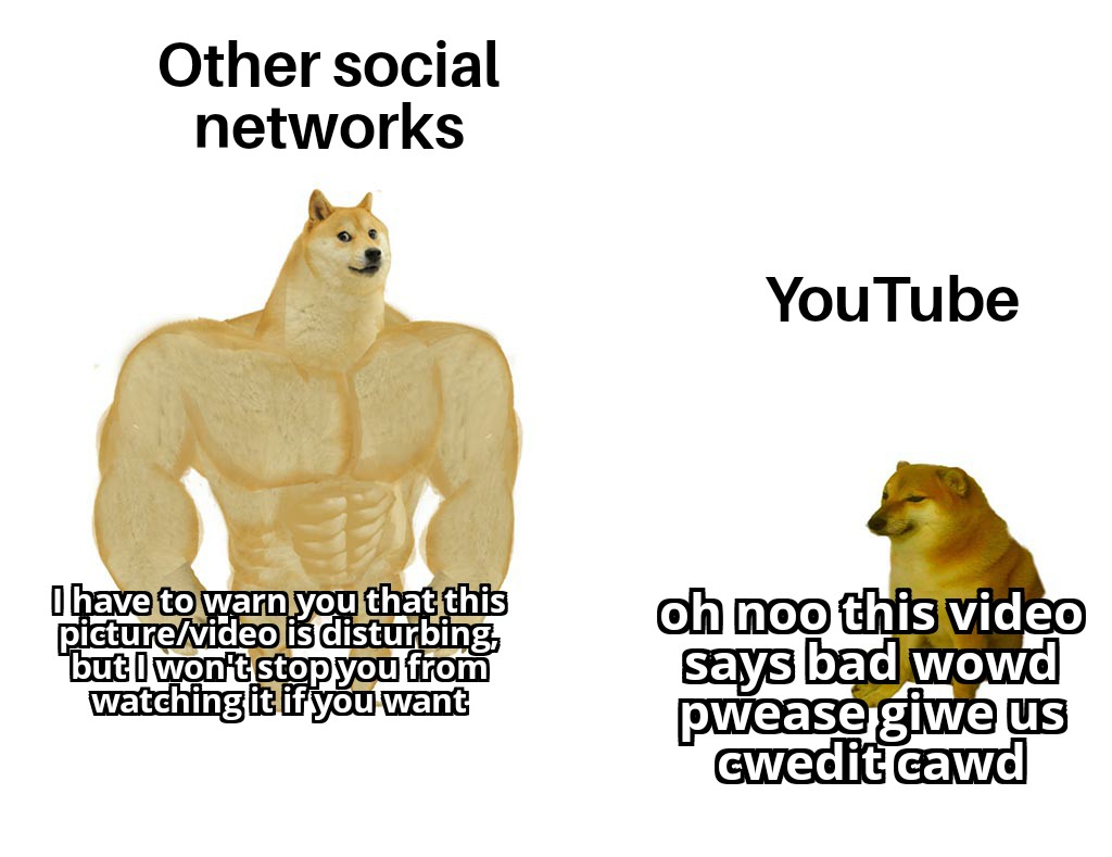 turbulent vs assertive meme - Other social networks YouTube I have to warn you that this picturevideo is disturbing, but I won't stop you from watching it if you want oh noo this video says bad wowd pwease giwe us Gwedit cawd