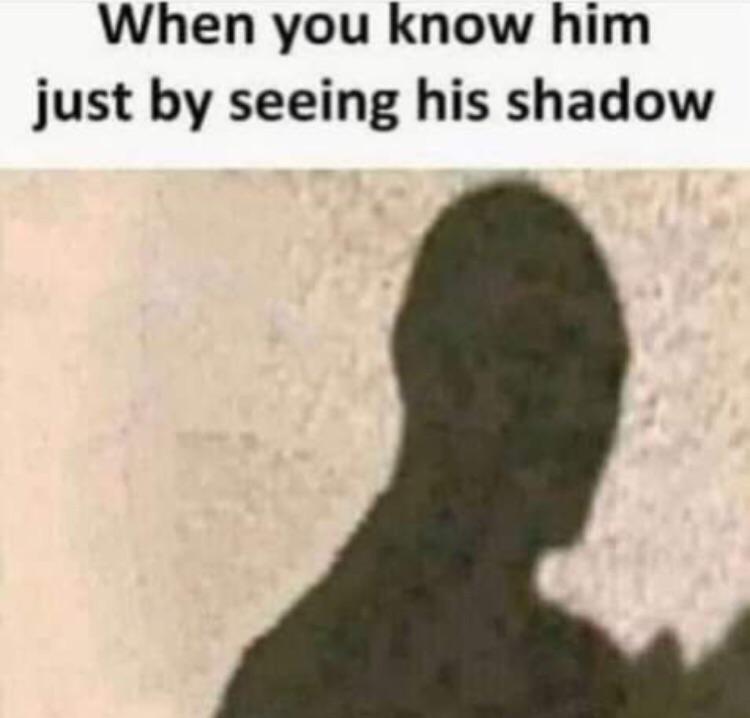 dank memes - shadow - When you know him just by seeing his shadow
