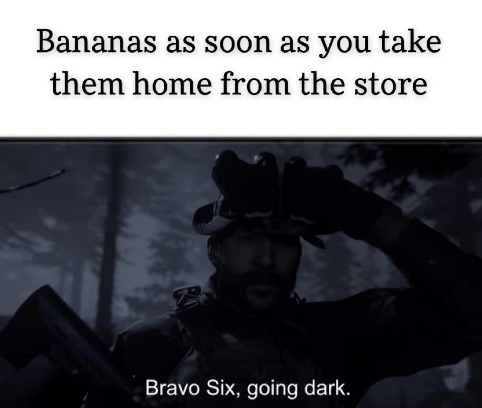quotes - Bananas as soon as you take them home from the store Bravo Six, going dark.