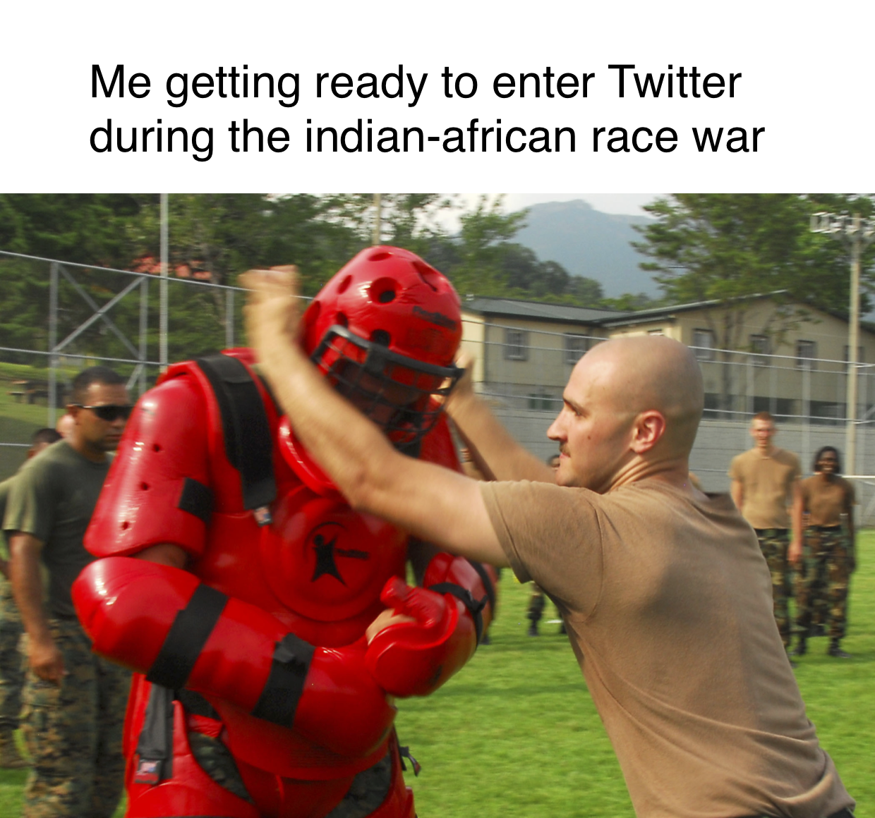 personal protective equipment - Me getting ready to enter Twitter during the indianafrican race war