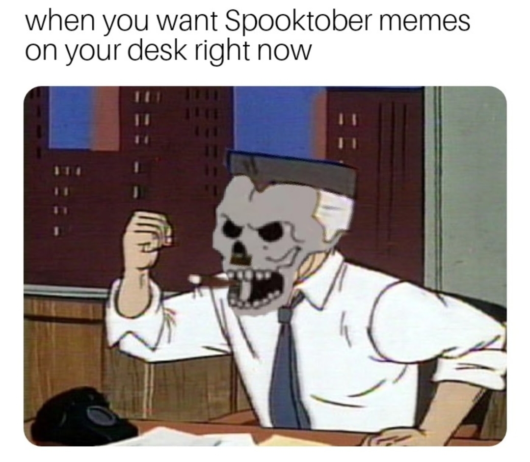 funny memes - demanding pictures of spiderman - when you want Spooktober memes on your desk right now