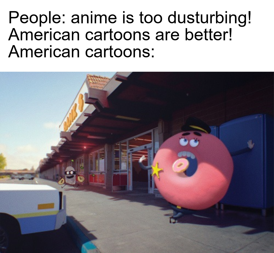 gumball donut cop eating donut - People anime is too dusturbing! American cartoons are better! American cartoons