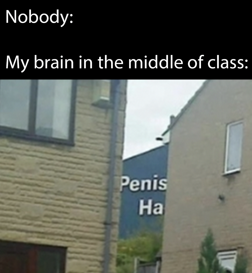 penis ha - Nobody My brain in the middle of class Penis Ha