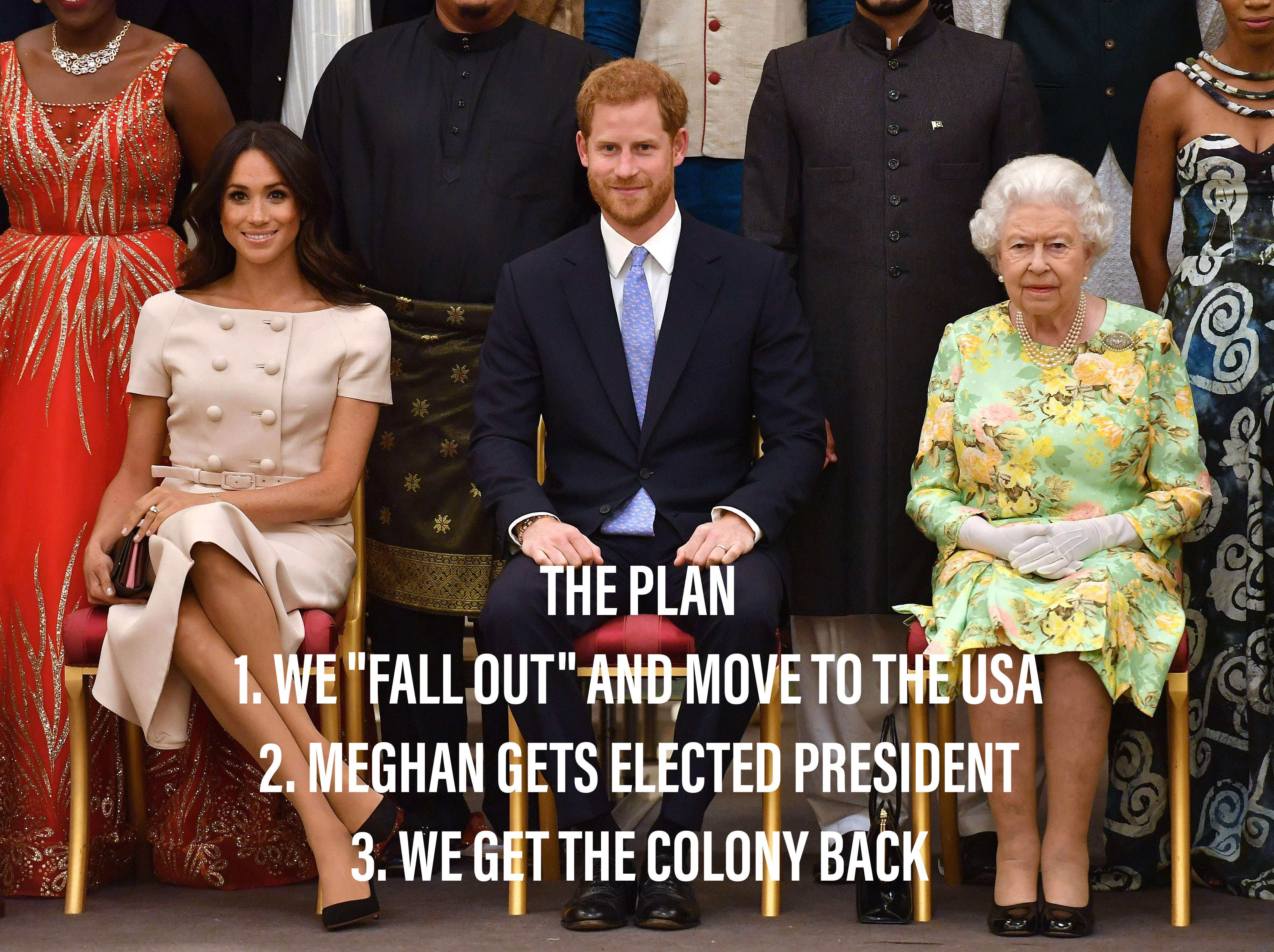 meghan markle prada - The Plan 1. We Fall Out And Move To The Usa 2. Meghan Gets Elected President 3. We Get The Colony Back