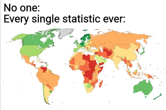 world map - No one Every single statistic ever