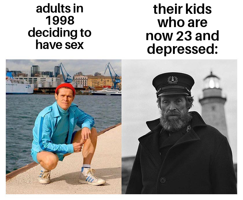 march 2020 vs march 2021 willem dafoe - adults in 1998 deciding to have sex their kids who are now 23 and depressed Jee 49