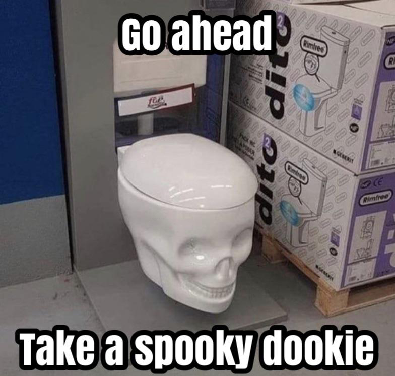 geberit skull toilet - Go ahead Rimtree Ri Zip Zip Ngemuk Rimfree Take a spooky dookie