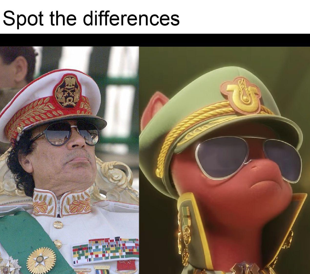 gaddafi uniform - Spot the differences