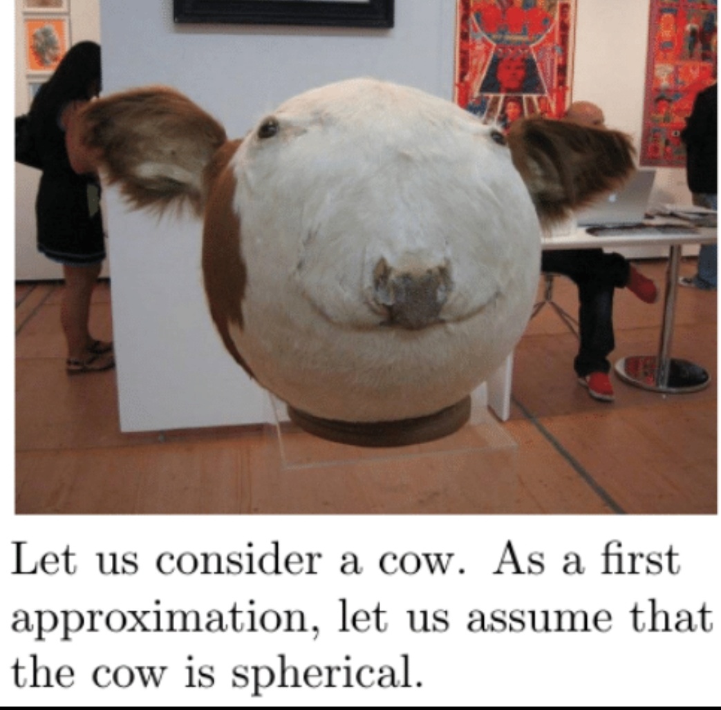 enrique gomez de molina - a Let us consider a cow. a cow. As a first approximation, let us assume that the cow is spherical.