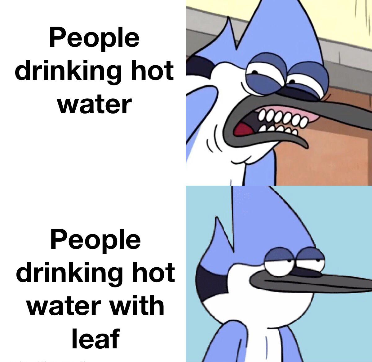 drop of milk in water meme - People drinking hot water People drinking hot water with leaf