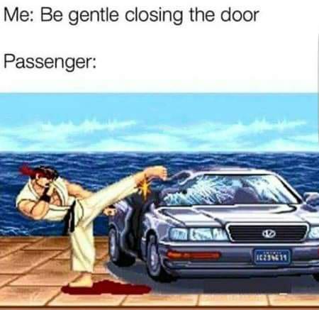 dank memes - don t slam the car door - Me Be gentle closing the door Passenger 11111