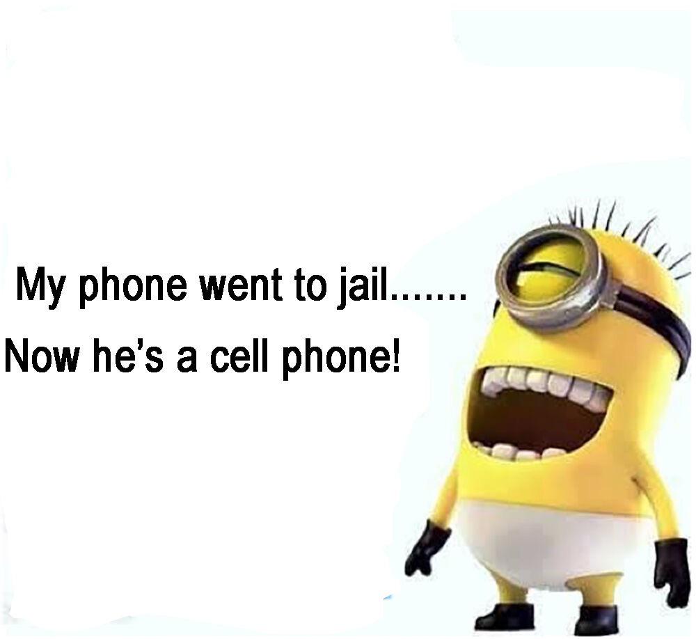 cringeworthy pics - minion memes - whey My phone went to jail...... Now he's a cell phone!