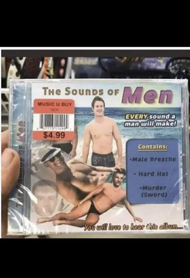 muscle - A The Sounds of Men Music U Buy New Every sound a man will make! 6771 $4.99 Contains Male Breathe Hard Hat Murder Sword You will love to hear bis album...