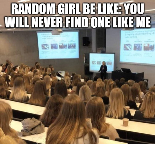 fresh memes - you will never find a girl like me meme - Random Girl Be You Will Never Find One Me