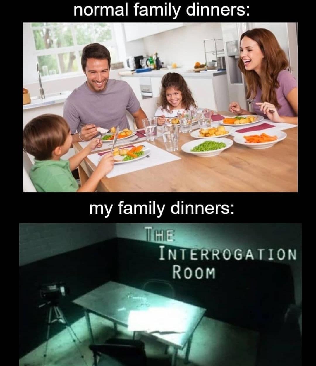 family mealtime - normal family dinners 12 Ev my family dinners The Interrogation Room