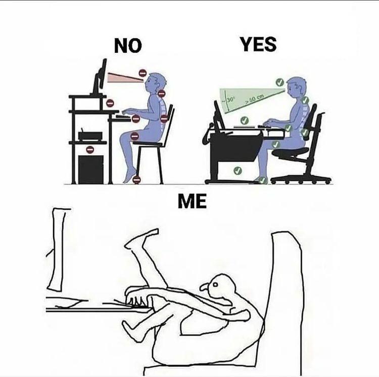 funny memes - sitting position gaming - No Yes 250 cm Me