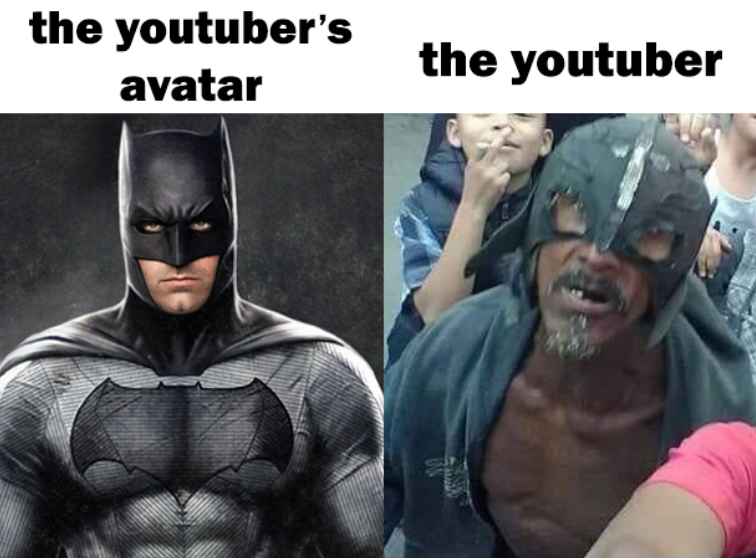 hilarious memes - ben affleck batman - the youtuber's avatar the youtuber