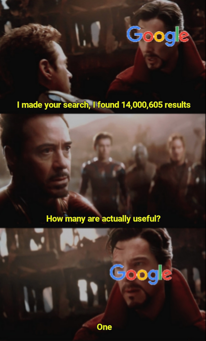time variance authority meme - Google I made your search, I found 14,000,605 results How many are actually useful? Google One