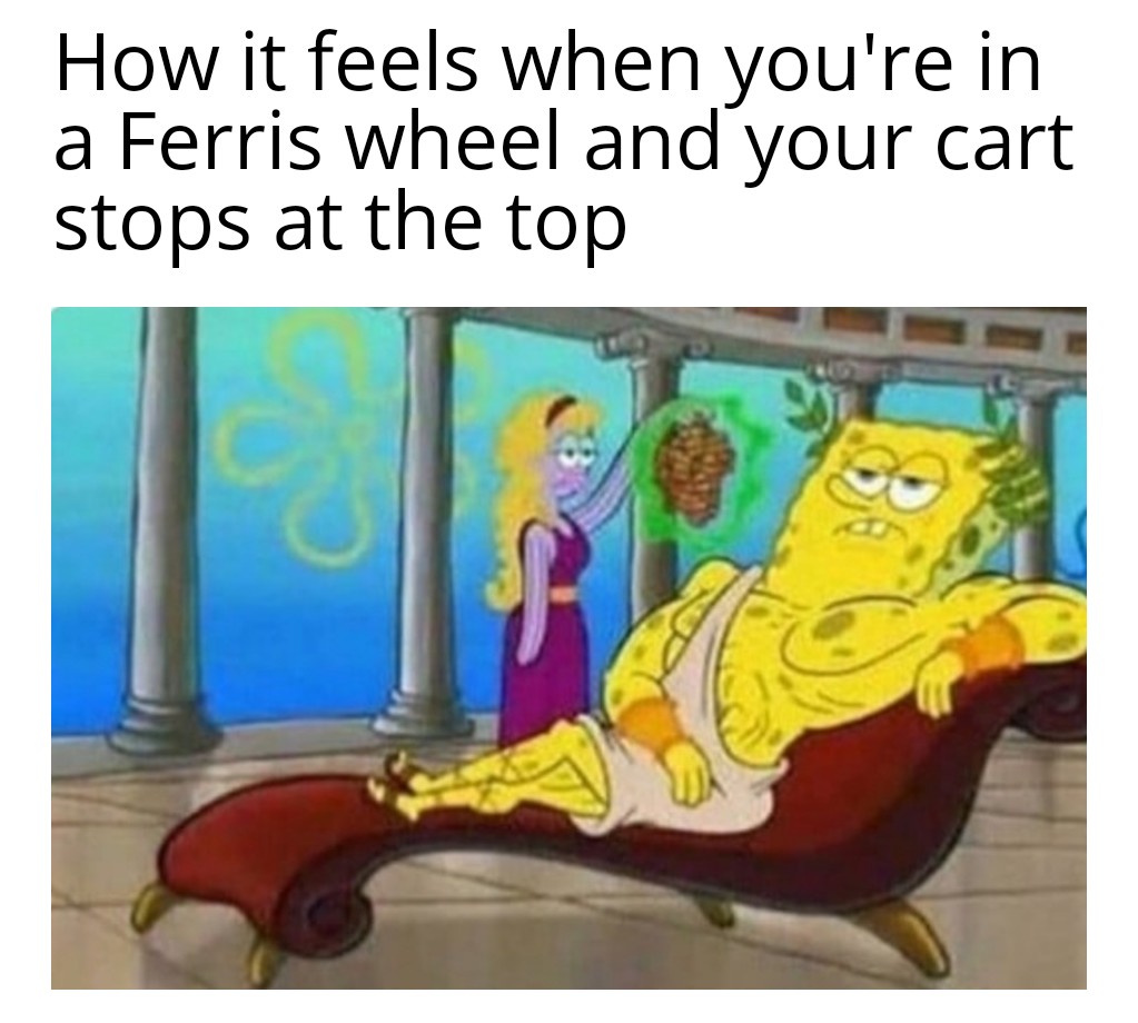 dank memes - funny memes - mongol history memes - How it feels when you're in a Ferris wheel and your cart stops at the top