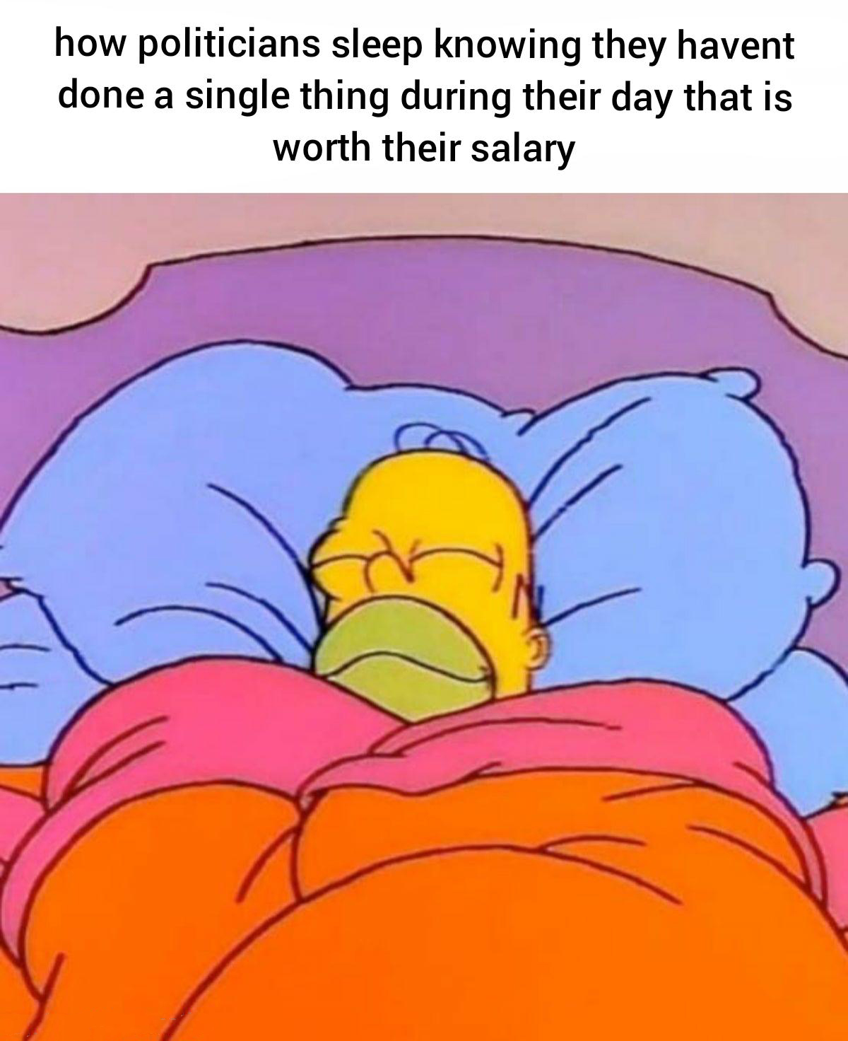 dank memes - funny memes - happy sleeping meme - how politicians sleep knowing they havent done a single thing during their day that is worth their salary