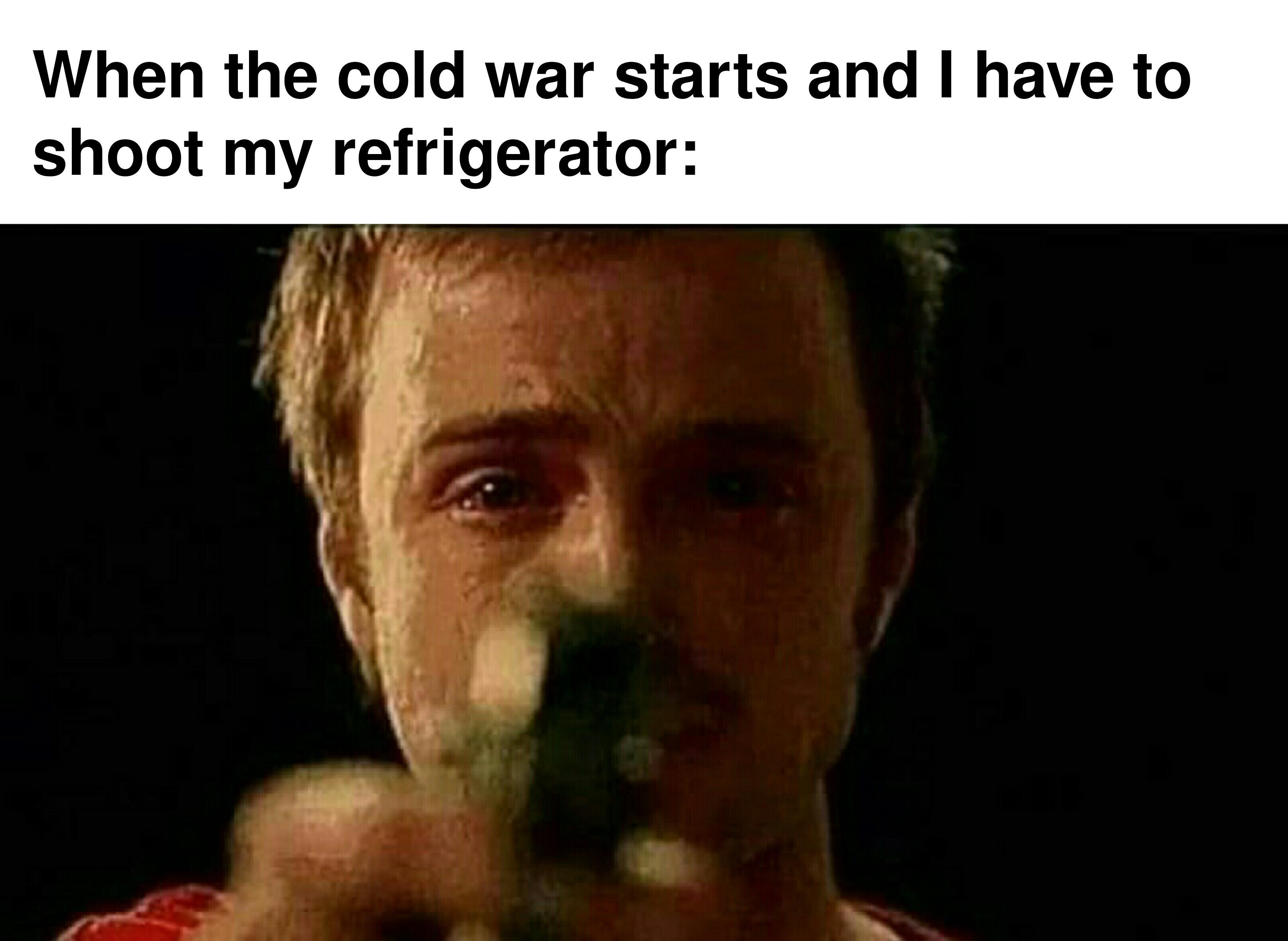 dank memes - funny memes - jesse pinkman - When the cold war starts and I have to shoot my refrigerator