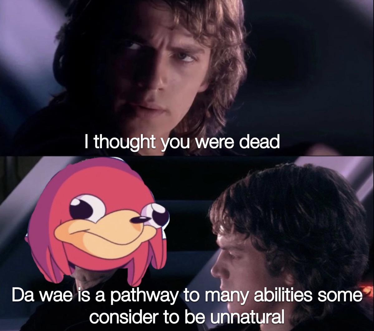 dank memes - funny memes - hayden christensen star wars episode - I thought you were dead Da wae is a pathway to many abilities some consider to be unnatural