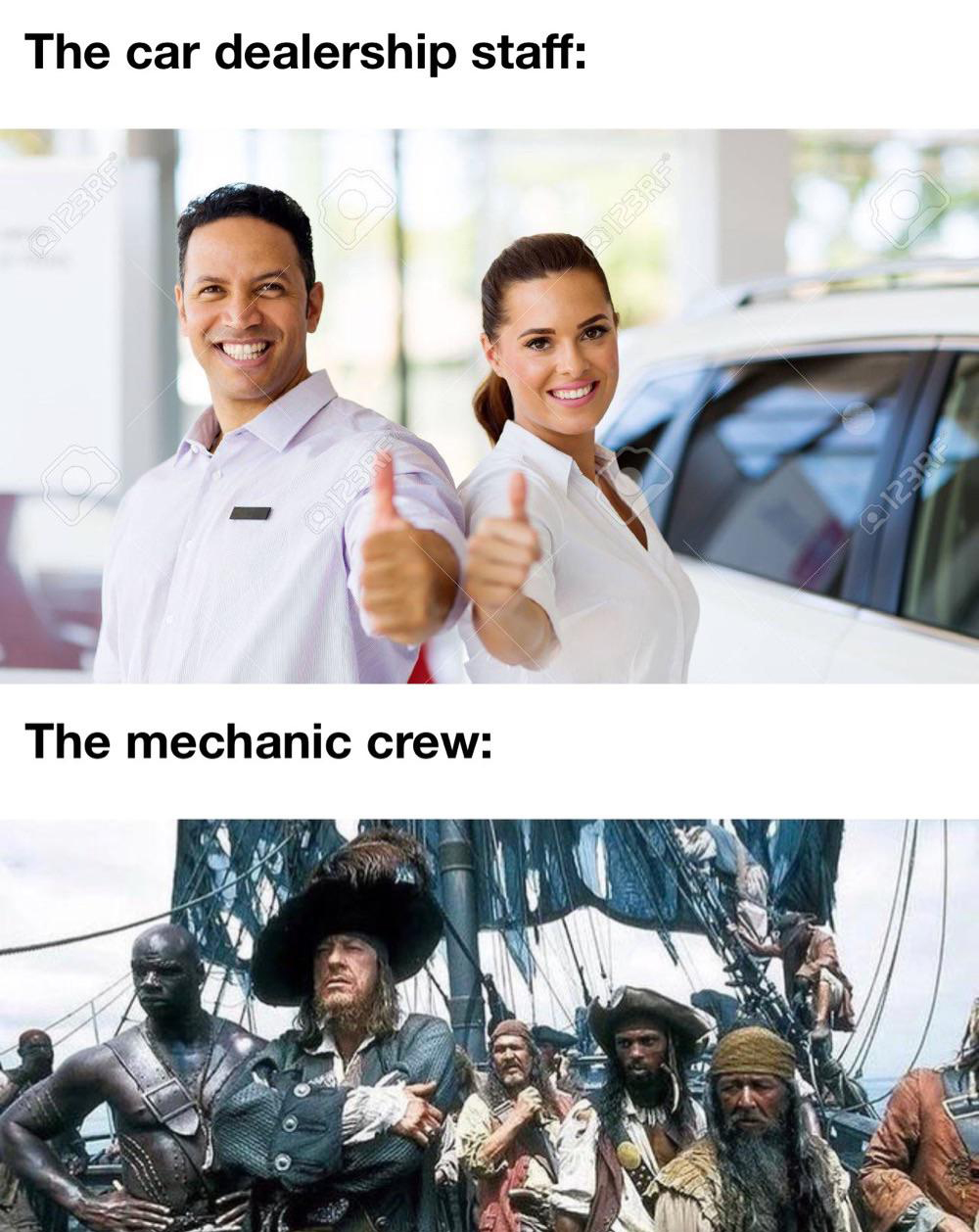 pirates of the caribbean crew - The car dealership staff The mechanic crew