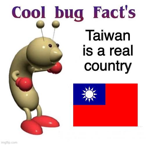 Cool bug Fact's Taiwan is a real country imgflip.com