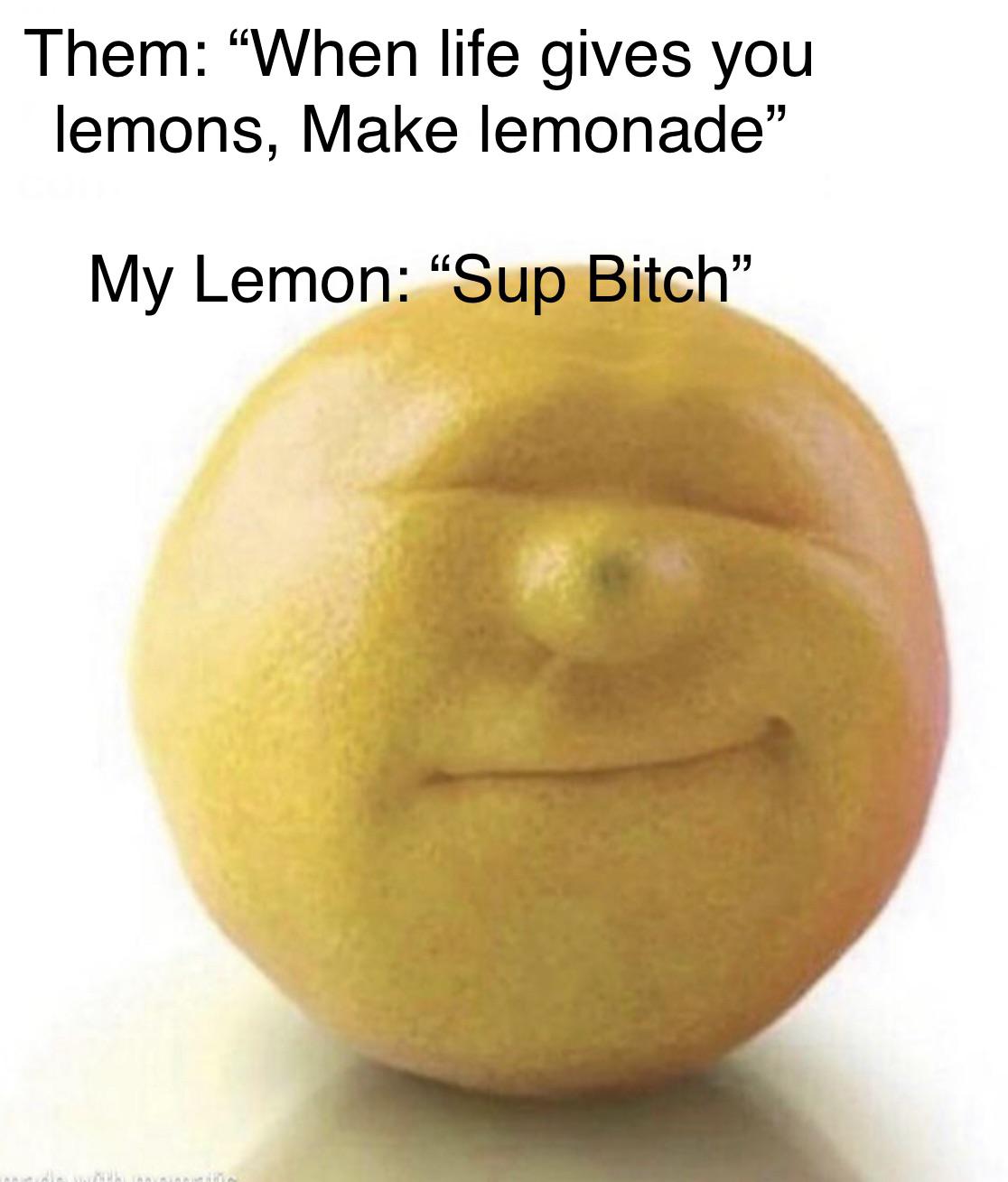 apple - Them "When life gives you lemons, Make lemonade" My Lemon "Sup Bitch