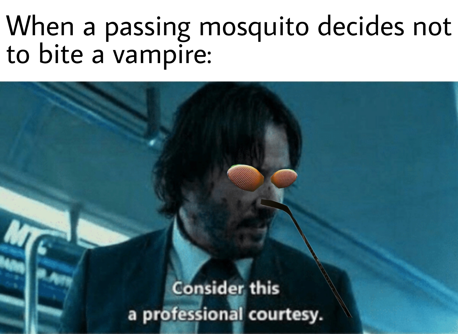 john wick consider it a professional courtesy - When a passing mosquito decides not to bite a vampire a Mg Consider this a professional courtesy.