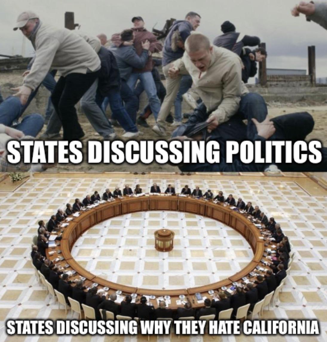 dank memes - funny memes - sbmm memes - States Discussing Politics States Discussing Why They Hate California
