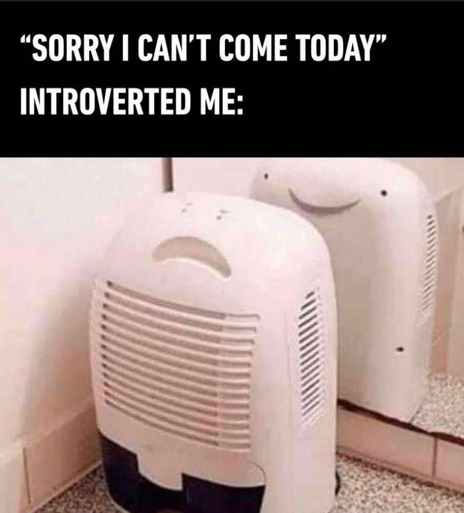 small appliance - "Sorry I Can'T Come Today" Introverted Me
