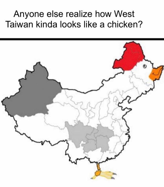 funny memes - dank memes - west taiwan looks like a chicken - Anyone else realize how West Taiwan kinda looks a chicken?