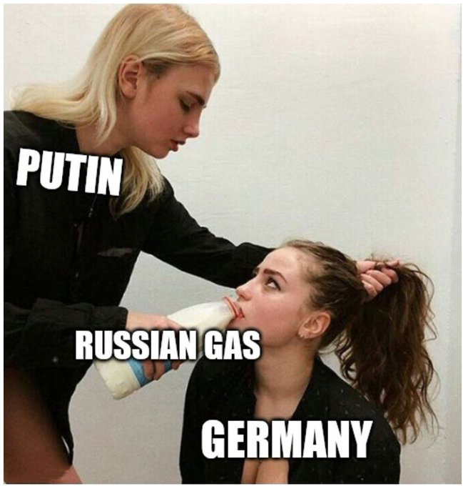 women milk drinking meme - Putin Russian Gas Germany