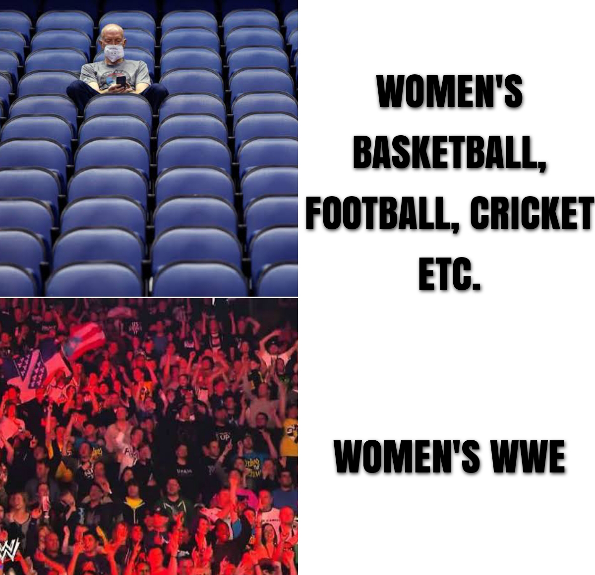 blue empty stands football - Women'S Basketball, Football, Cricket Etc. Women'S Wwe N