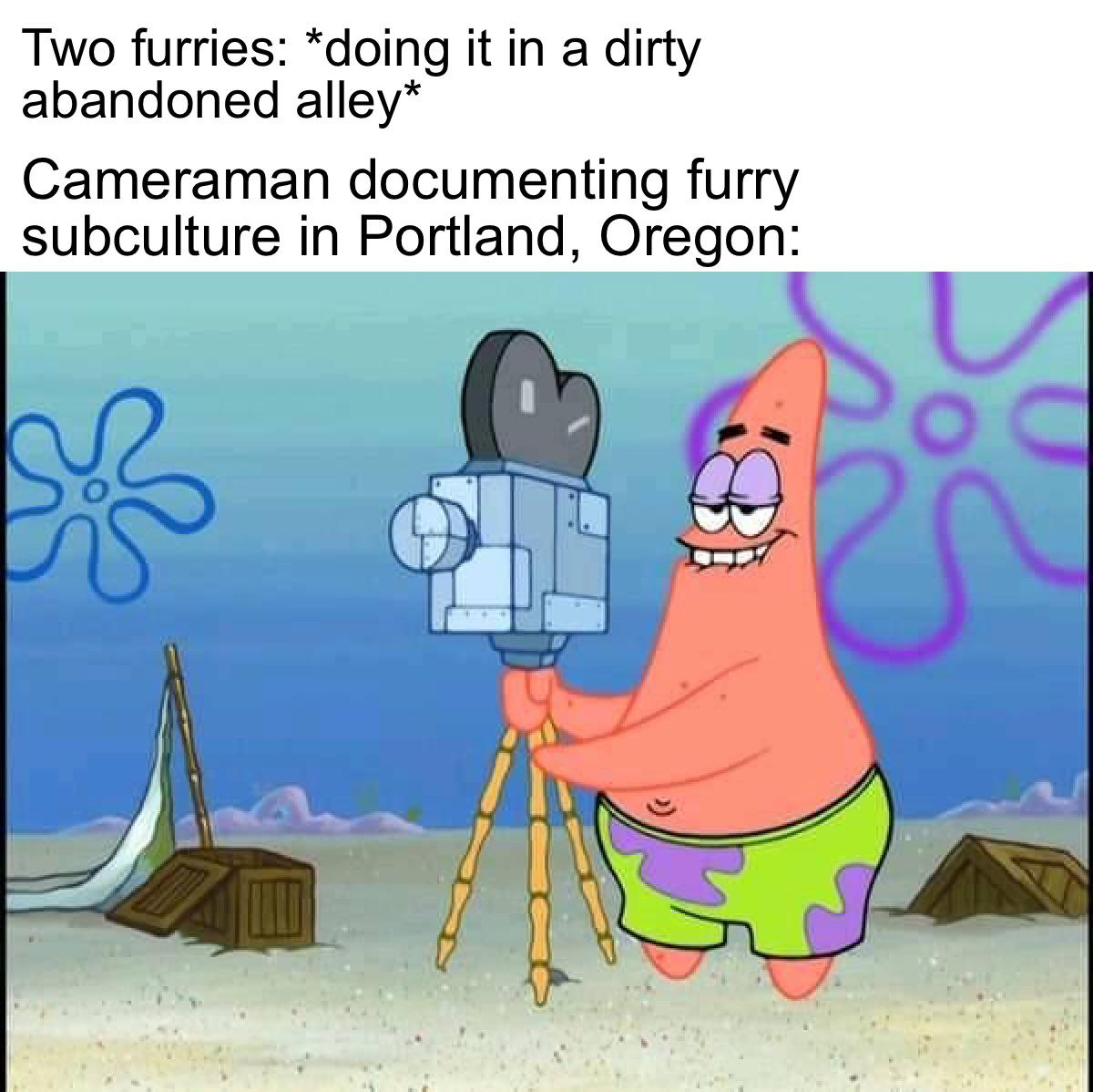 spongebob - Two furries doing it in a dirty abandoned alley Cameraman documenting furry subculture in Portland, Oregon c