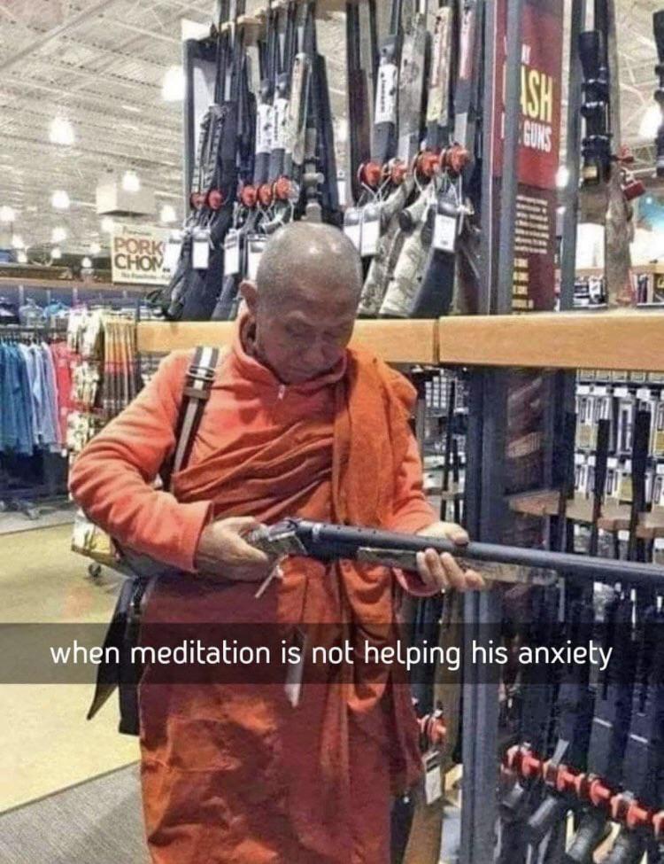 dank memes - funny memes - Ish Gums Jain Pork Cho. when meditation is not helping his anxiety
